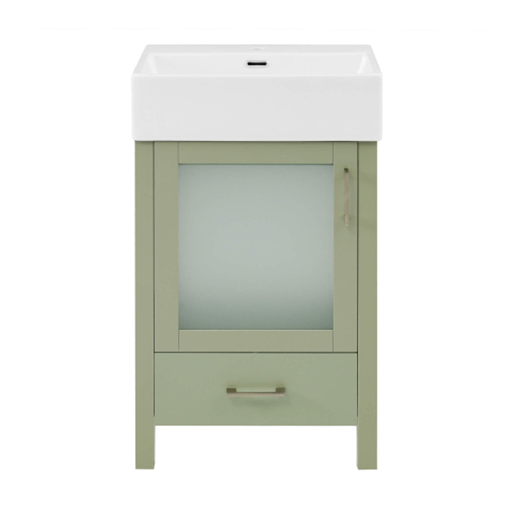 Nuvia 20-Inch Modern Bathroom Vanity With Ceramic Sink And Storage Cabinet (SAK83047)