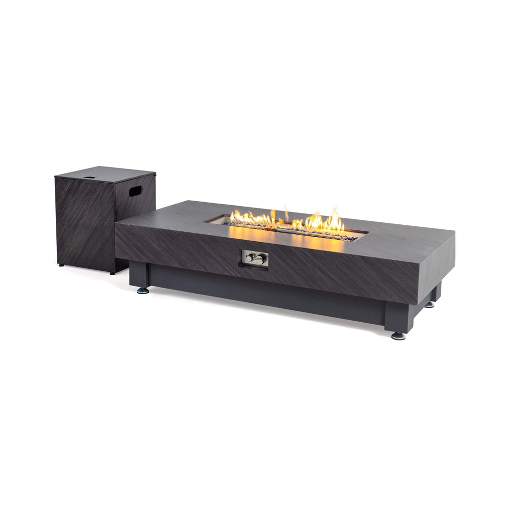 Alora Premium 60-Inch Rectangular Outdoor Modern Propane Fire Pit Table With Rain Cover (SAK91273)