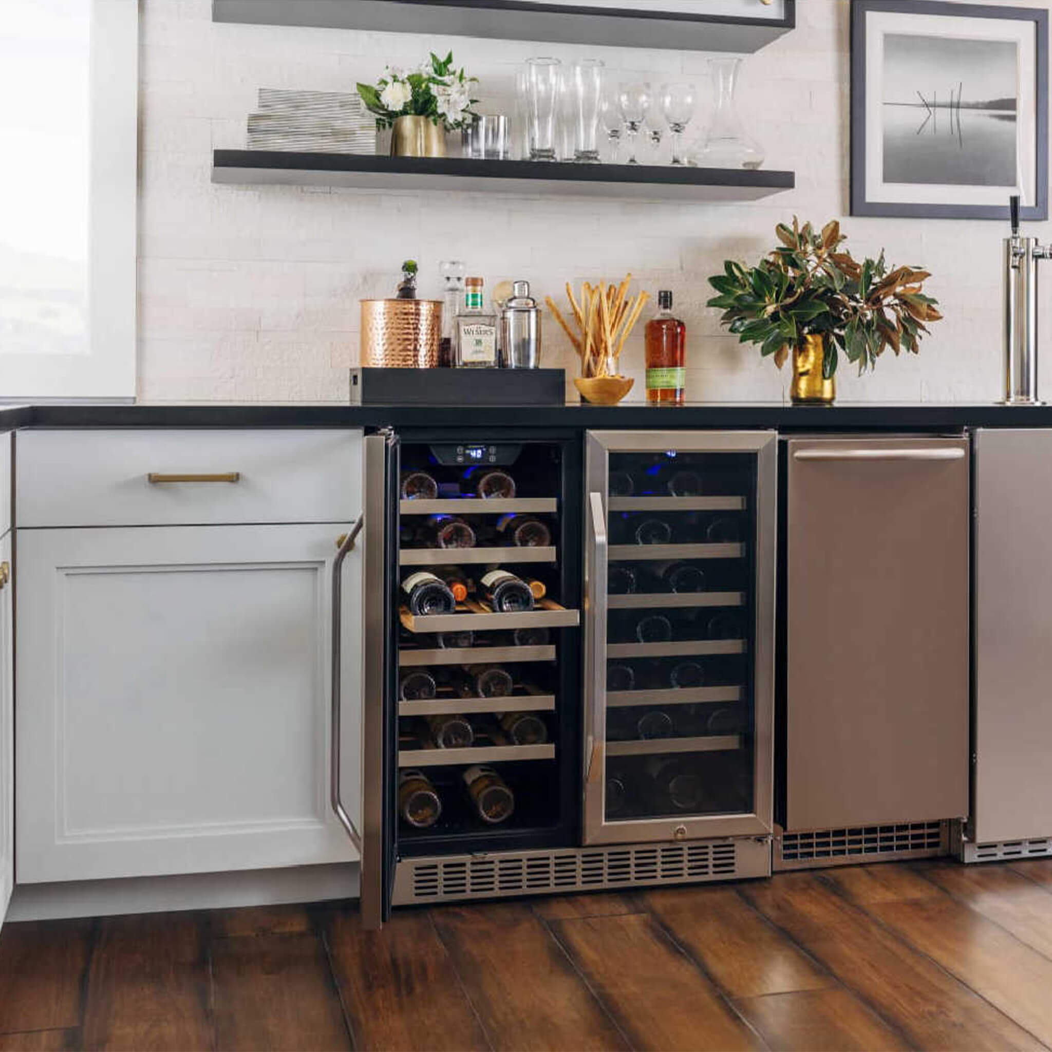Edgestar 30-Inch Wide 56 Bottle Capacity Built-In French Door Wine Cooler With Door Locks [CWR5631FD] (SAK56381)