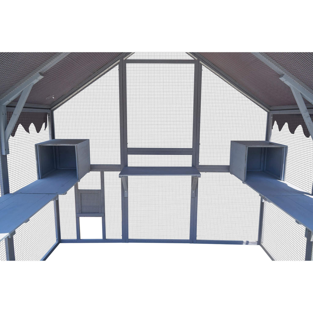 Alora Extra Large Outdoor Cat Kitten Playpen House With Platforms, And Waterproof Cover (SAK55092)