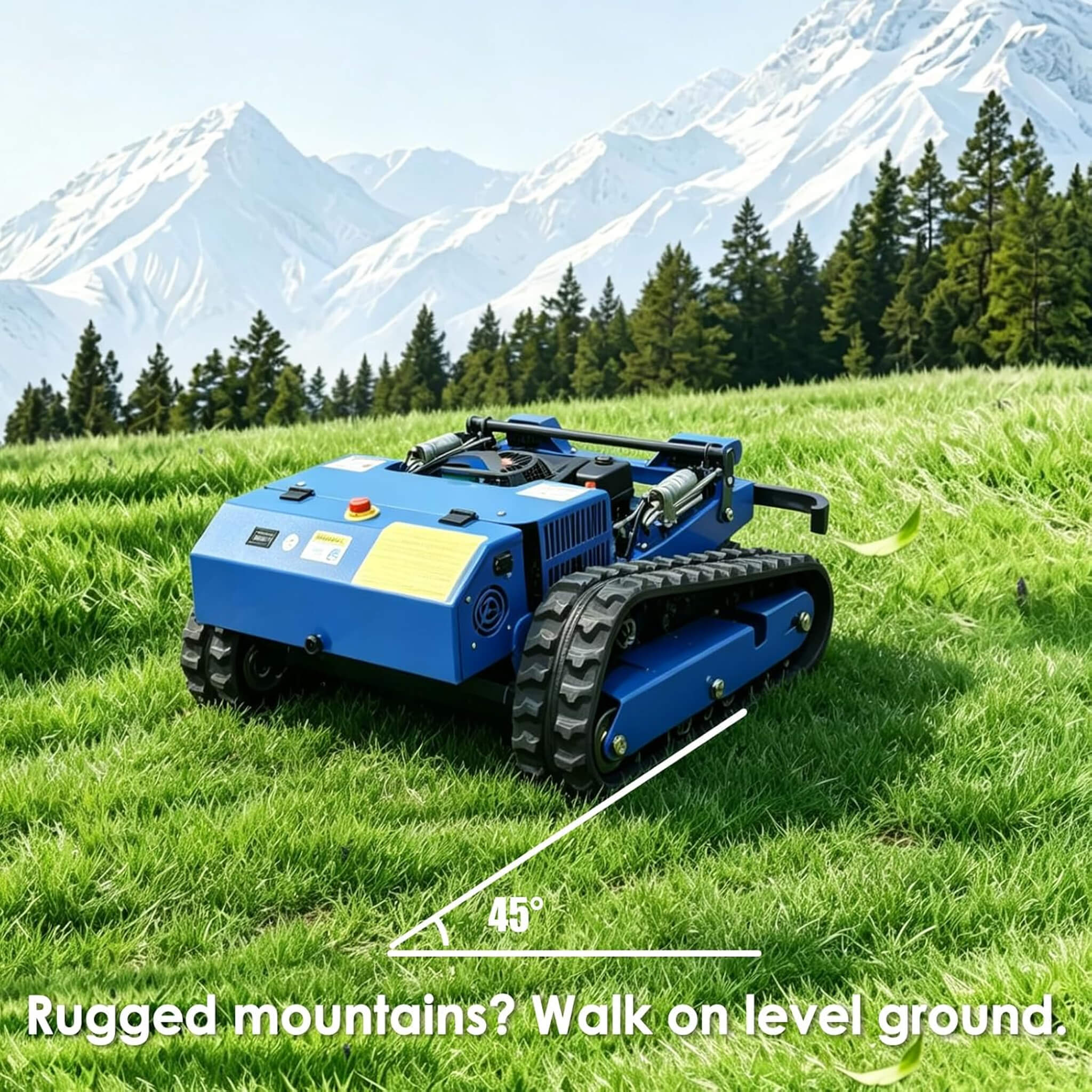 OVK Heavy-Duty 224CC Remote-Controlled Lawn Mower With 21-Inch Deck & Industrial Remote (SAK90831)