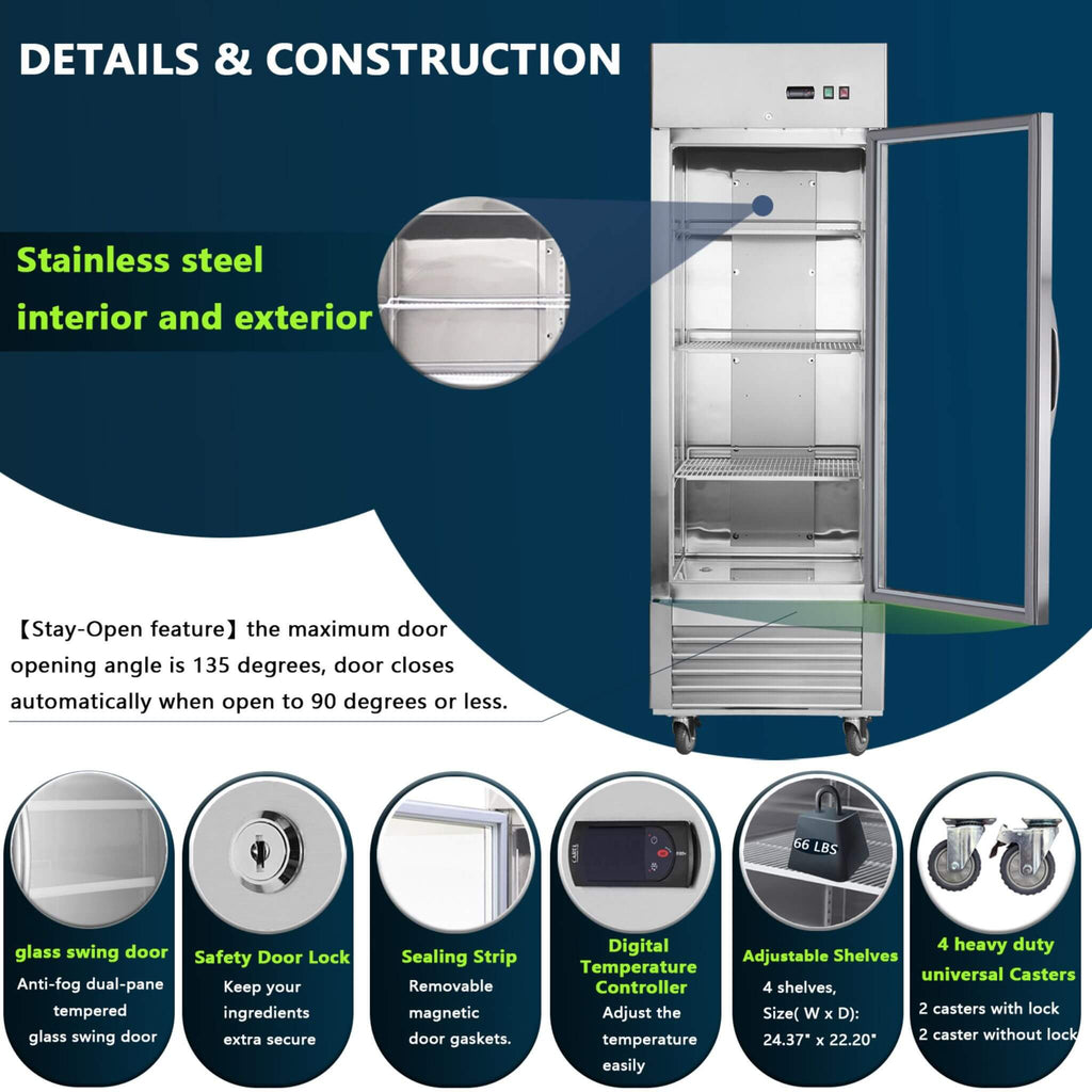 Heavy-Duty Commercial Upright ETL Certified Freezer For Restaurants, Bars, And Supermarkets (SAK01847)