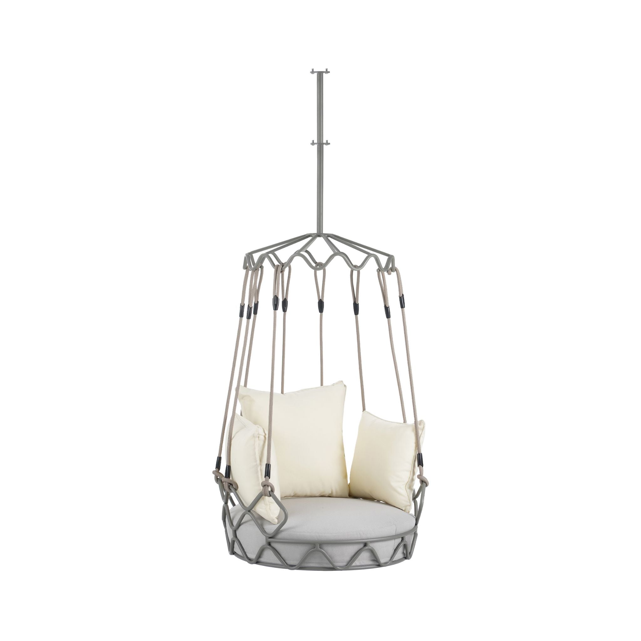 Alora Luxury Outdoor Hanging Basket Porch Swing Chair With UV Resistant Cushions (SAK95678)