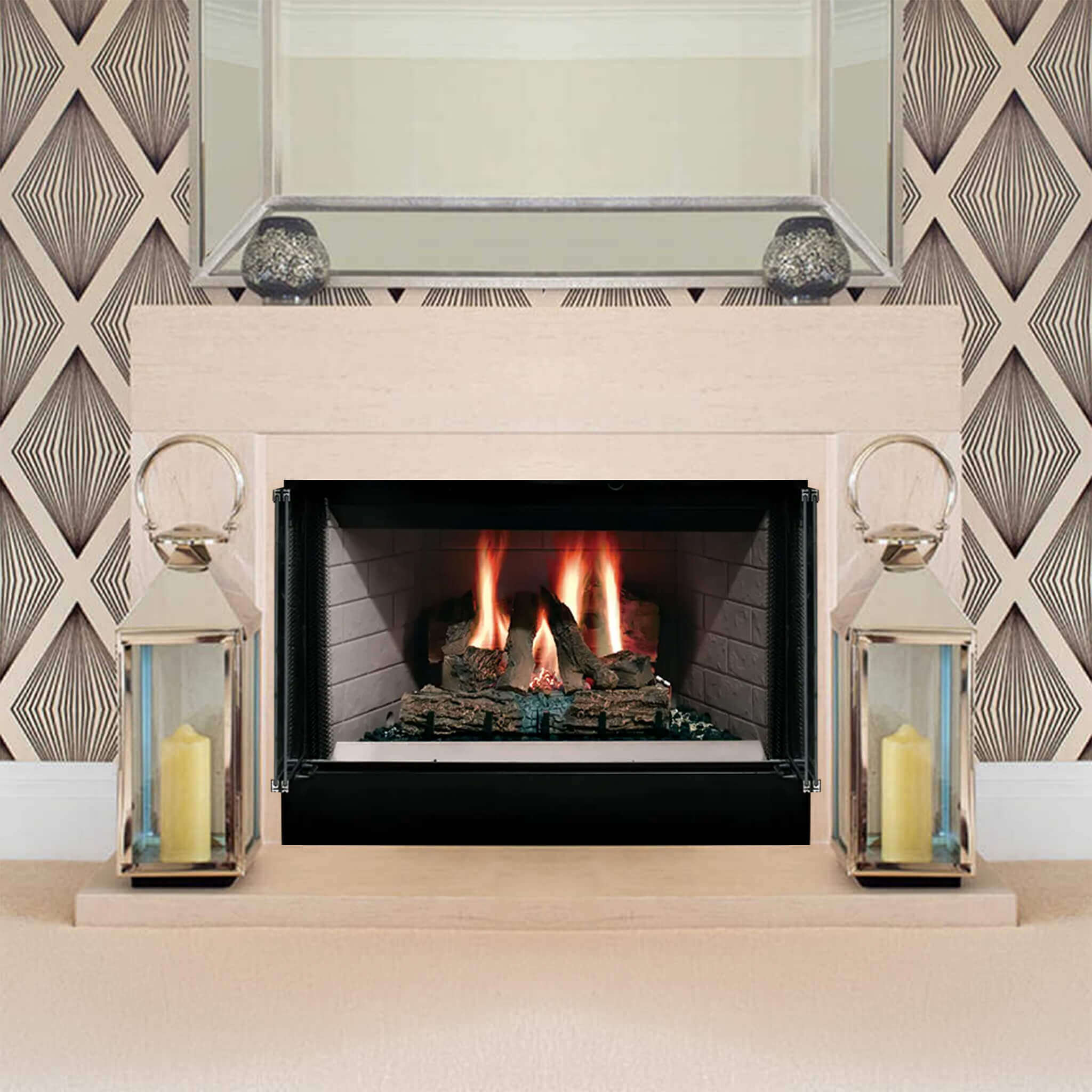 Majestic Sovereign 36-Inch Black Wood Burning Fireplace [SA36R/C] (SAK61347)