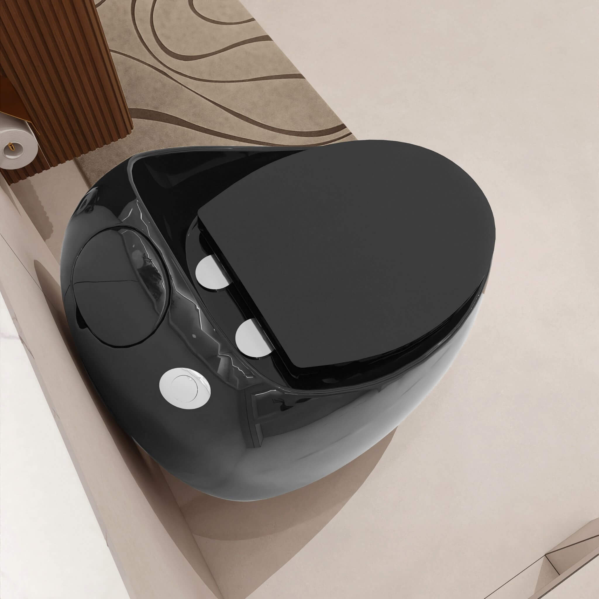 Nuvia Modern 1.28 GPF Single Flush 1-Piece Ceramic Egg-Shaped Toilet (SAK93341)