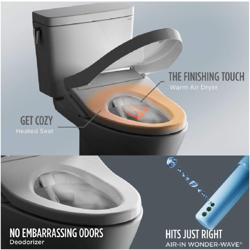 [MW7764726CSGA#01] TOTO Drake 1.6 GPF With Washlet S7 Auto Flush Elogated Bidet Seat Toilet (SAK39475)