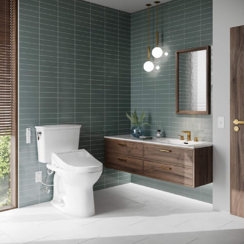 [MW7863084CEFG.10#01] TOTO Drake Washlet C5 With 1.28 GPF Elongated Bidet Toilet With Left Hand Lever (SAK78219)