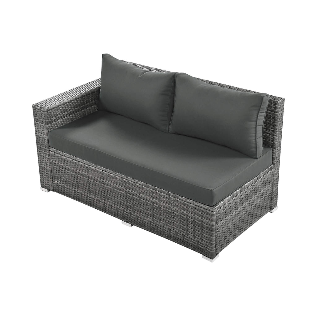 Alora Outdoor 6-Piece All-Weather PE Rattan Sofa Set With Adjustable Seat, Storage Box, Removable Covers, And Tempered Glass Table Top (SAK37221)