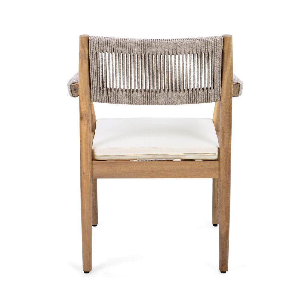 Alora Premium 5-Piece Outdoor Acacia Wood Patio Furniture Set With Braided Dining Chairs, Cushions, And Dining Table (SAK26754)