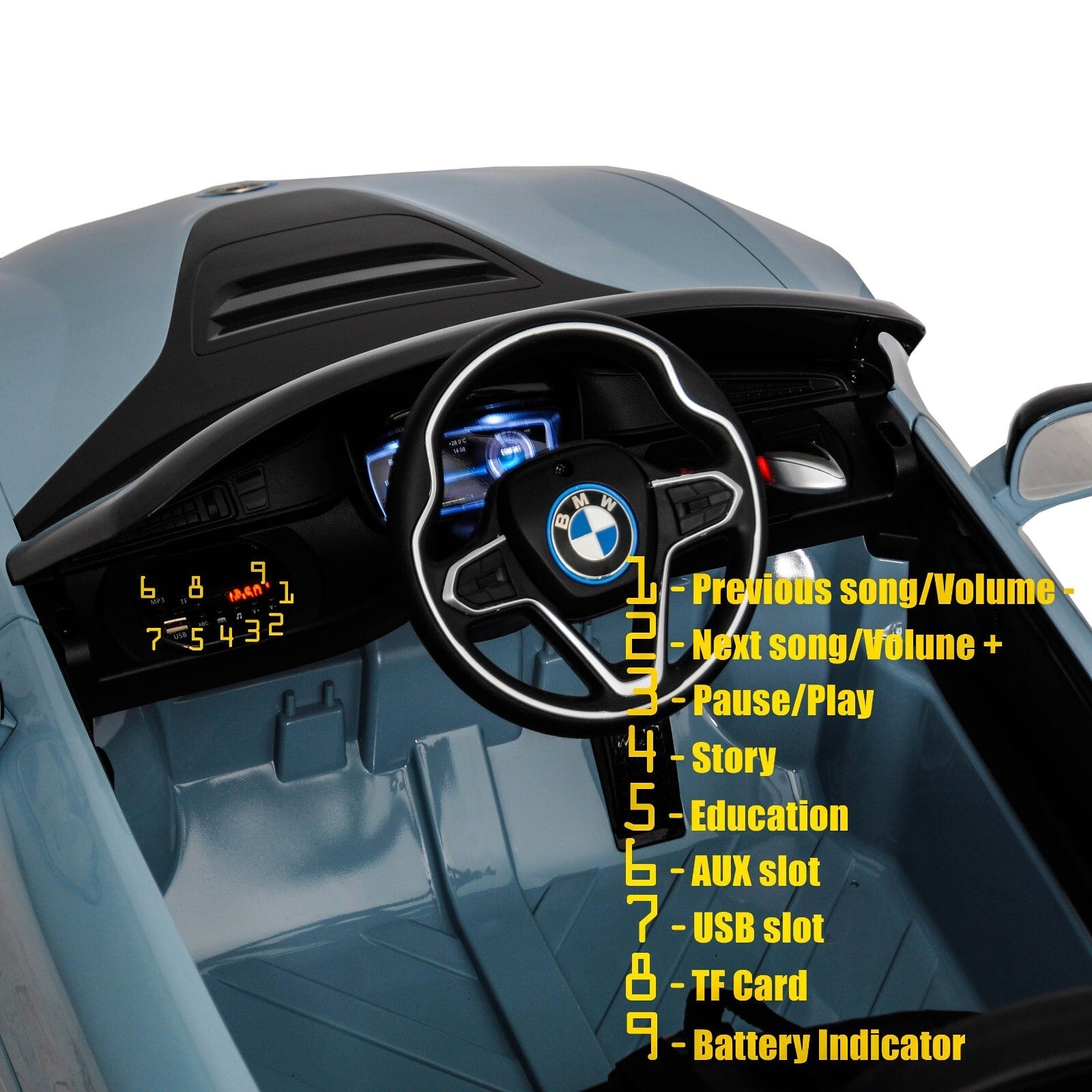 12V Licensed BMW Kids Ride-On Coupe with RC, MP3, and Single Seat in Multiple Colors