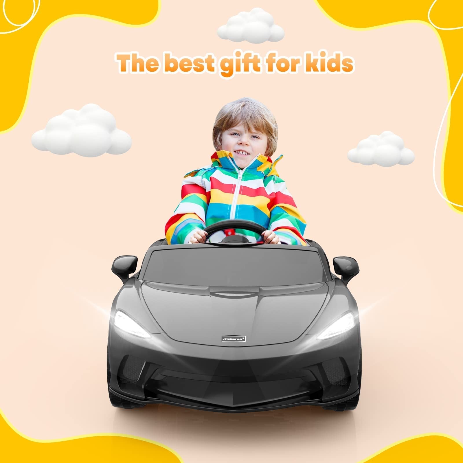 12V Licensed McLaren Battery-Powered Kids Ride-On Sports Car with 2 Speeds