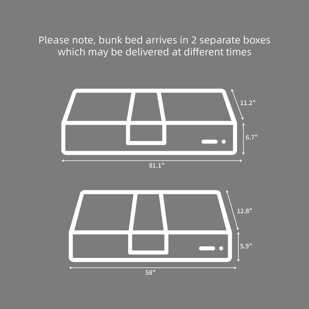 Shared Kids Room Twin Over Full Wood Bunk Bed with High Guardrail and Ladder, White | Just Better Bunk Beds
